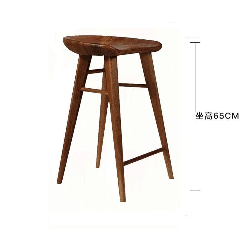 Nordic Solid Wood Bar Stool