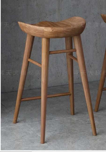 Nordic Solid Wood Bar Stool