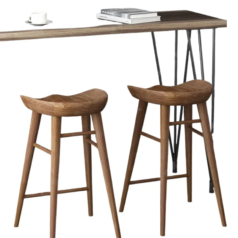 Nordic Solid Wood Bar Stool