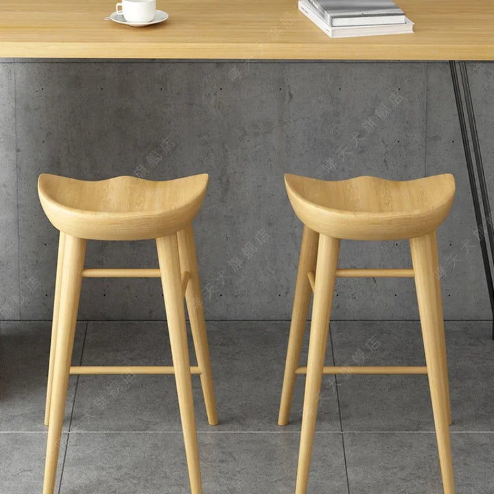 Nordic Solid Wood Bar Stool