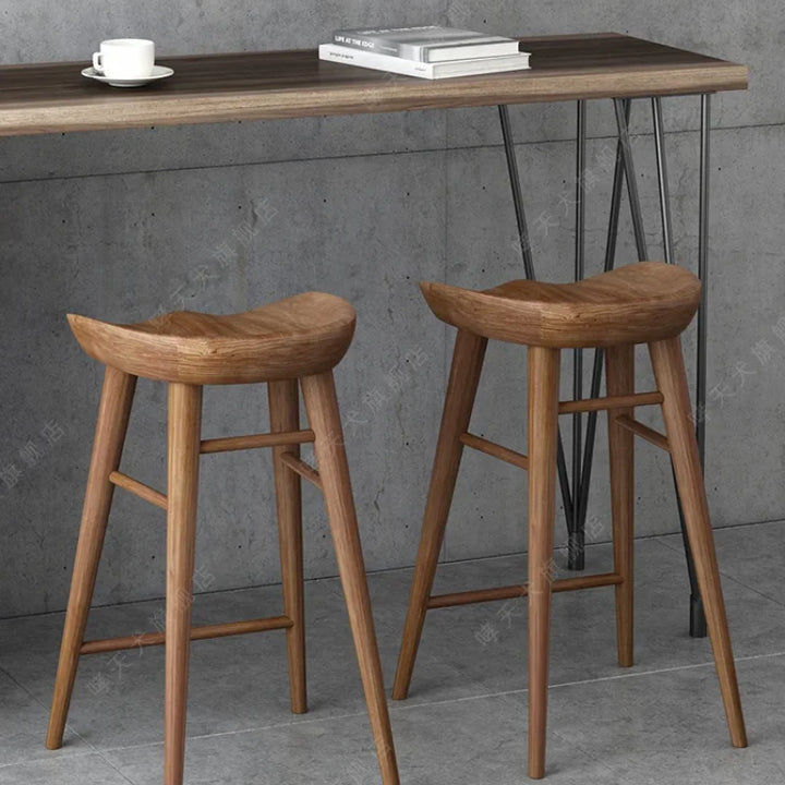 Nordic Solid Wood Bar Stool