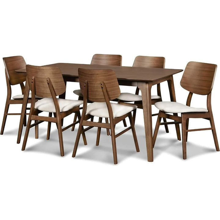 Kaapa Mid-Century Walnut Dining Set